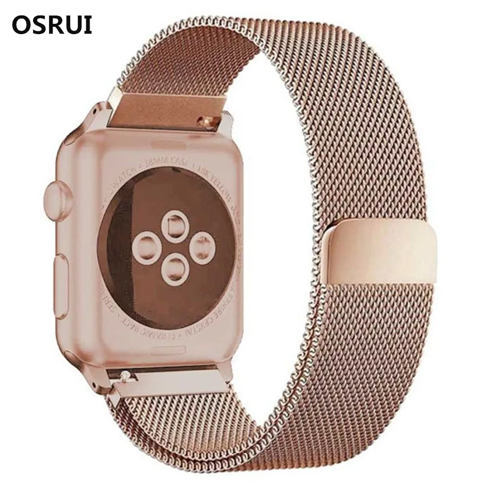 OSRUI Миланская петля для Apple Watch band 4 44 мм/40 мм ремешок correas iwatch серии 42 38 браслет из