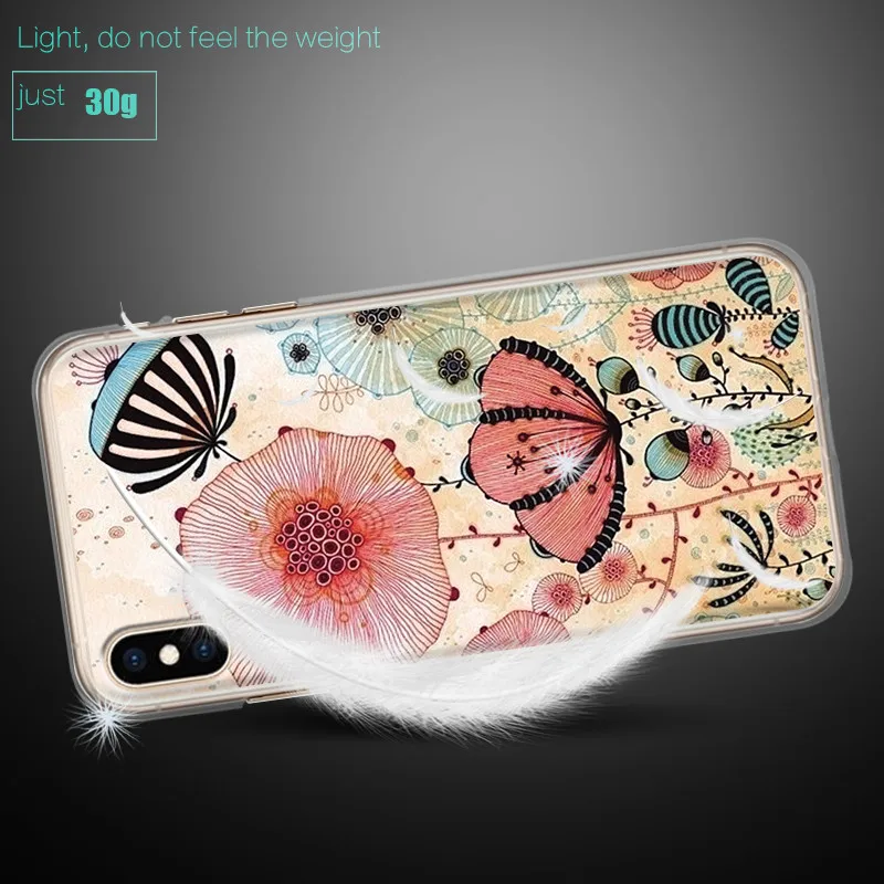 Fashion Cartoon Case for iPhone XS Max Cases Luxury Silicone Soft TPU Coque Painted Phone Bags For XR Protective Cover |