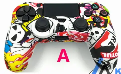 A Силиконовый защитный чехол-накладка для Dualshock 4 Playstation 4 PS4 Pro тонкий контроллер - Цвет: A
