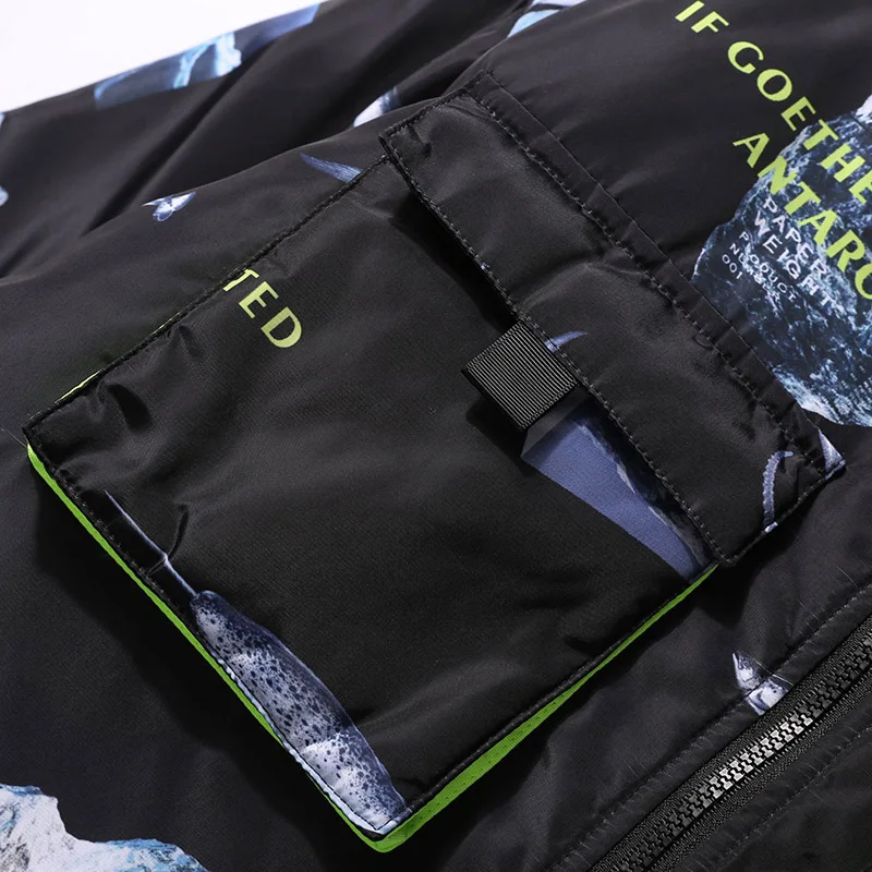 2018 зимняя негабаритная парка куртка уличная Iceberg хип-хоп с капюшоном ветровка