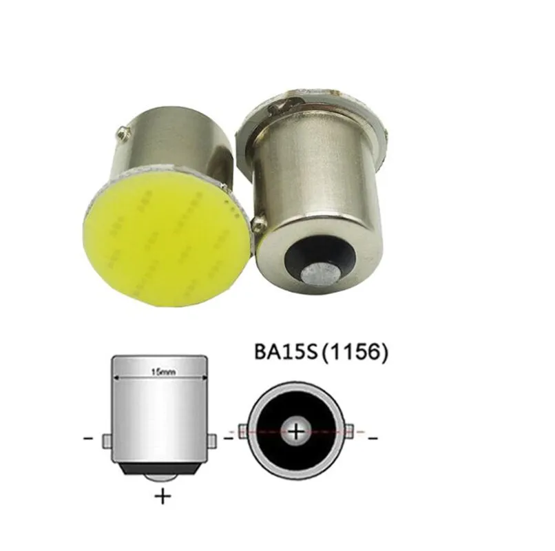 10 шт 12 V BA15S BA15d 1156P21W авто светодиодный лампочка указателя поворота COB Автомобильный Интерьер Свет парковки заднего вида фонарь стоп-сигнала супер яркий