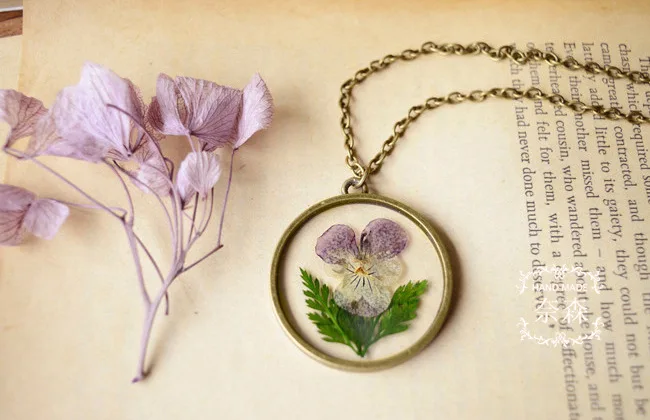 Flyleaf оригинальные ожерелья и подвески ручной работы с натуральными цветами для