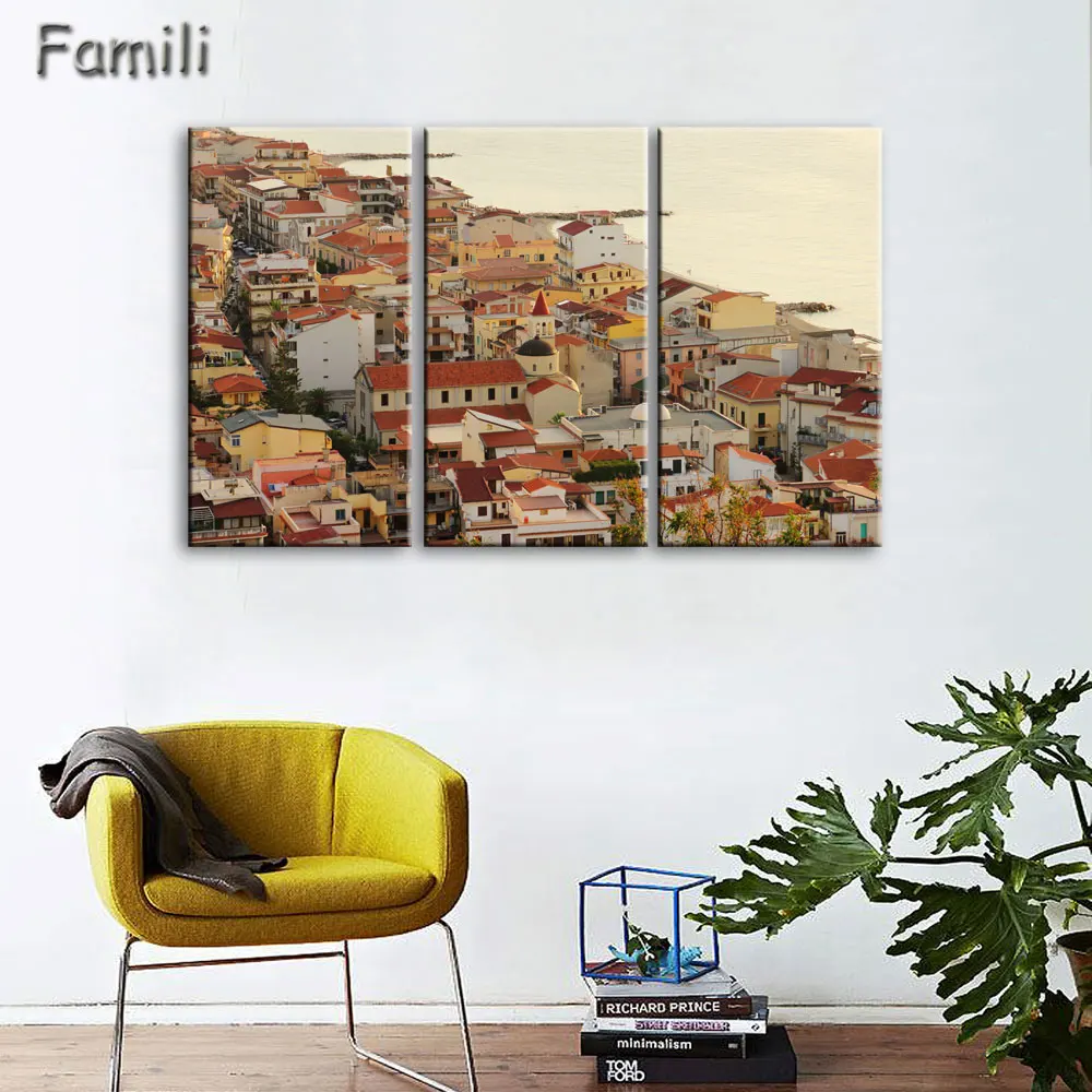 3 шт./компл. красивый пейзаж в Италии современный Декор для дома картины на холсте