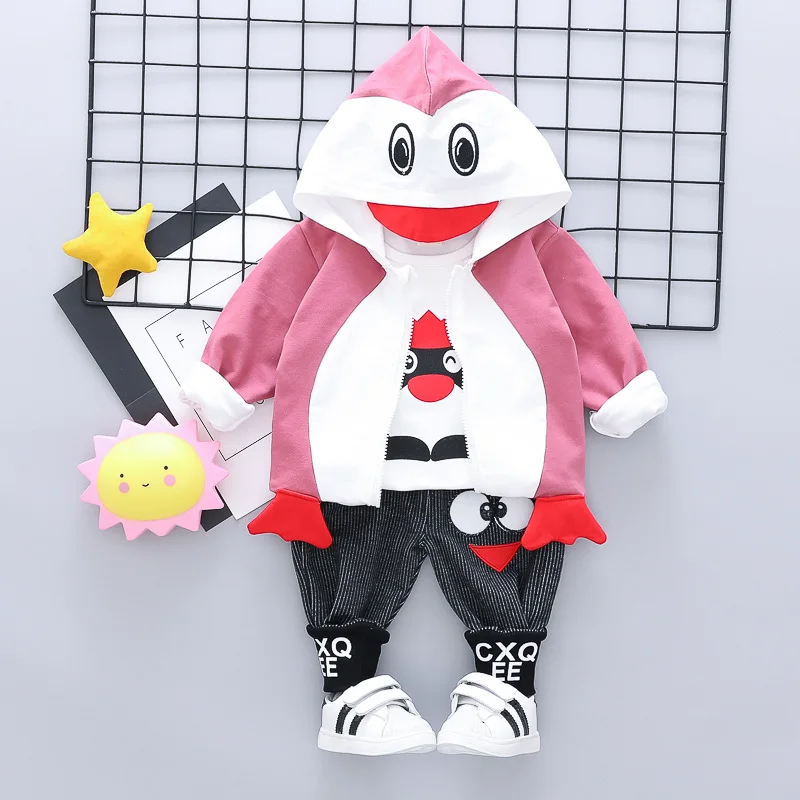 3PCS Boys Clothing set Cotton Spring Baby Clothes Autumn Casual Penguin Pattern Outfits Infant Sportwear Kids Suit Costume | Детская