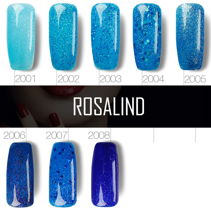 ROSALIND желтый бриллиант Цвет гель для ногтей с блестками лак УФ Led удаляющийся