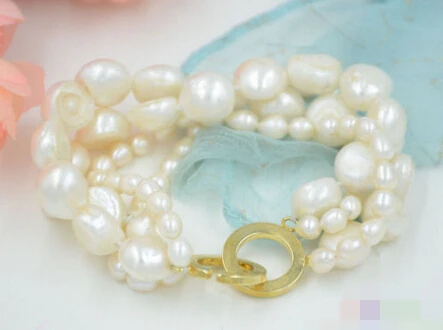 Браслет из пресноводного жемчуга в стиле барокко 4 ряда 01165 дюйма|freshwater pearl