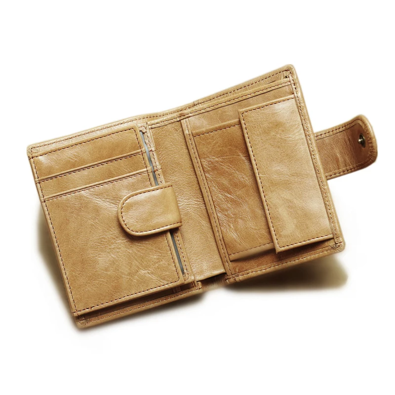New luxury Imported top layer cowhide RFID men vintage yellow color anti-magnetic short wallet | Багаж и сумки