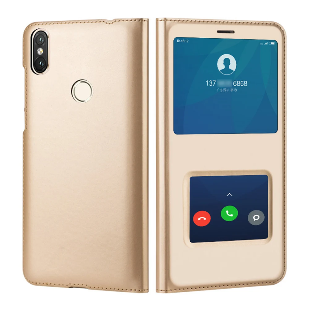 Кожаный чехол книжка для Xiao mi Red Note 7 6 Pro A 6A A2 Lite Note7 телефона с окошком|Чехлы-книжки|