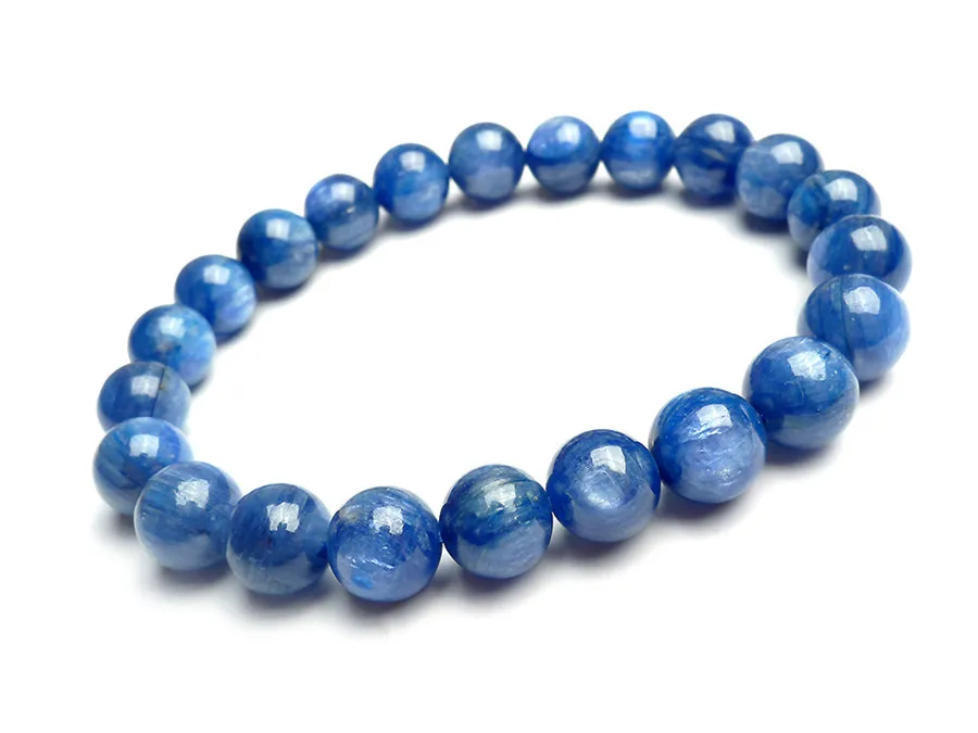 

Genuine Natural Blue Kyanite Gemstone Bracelet 7mm 8mm 9mm 10mm 11mm 12mm Round Beads Stretch Women Female Men AAAAA