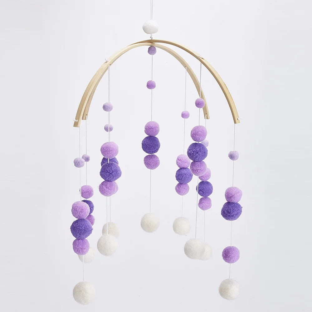 Purple Детские погремушки, передвижные деревянные бусины, колокольчики, колокольчики, игрушки для детской комнаты, кровать, подвесной декор, декор для палатки, реквизит для фотографий, подарки - Цвет: Purple