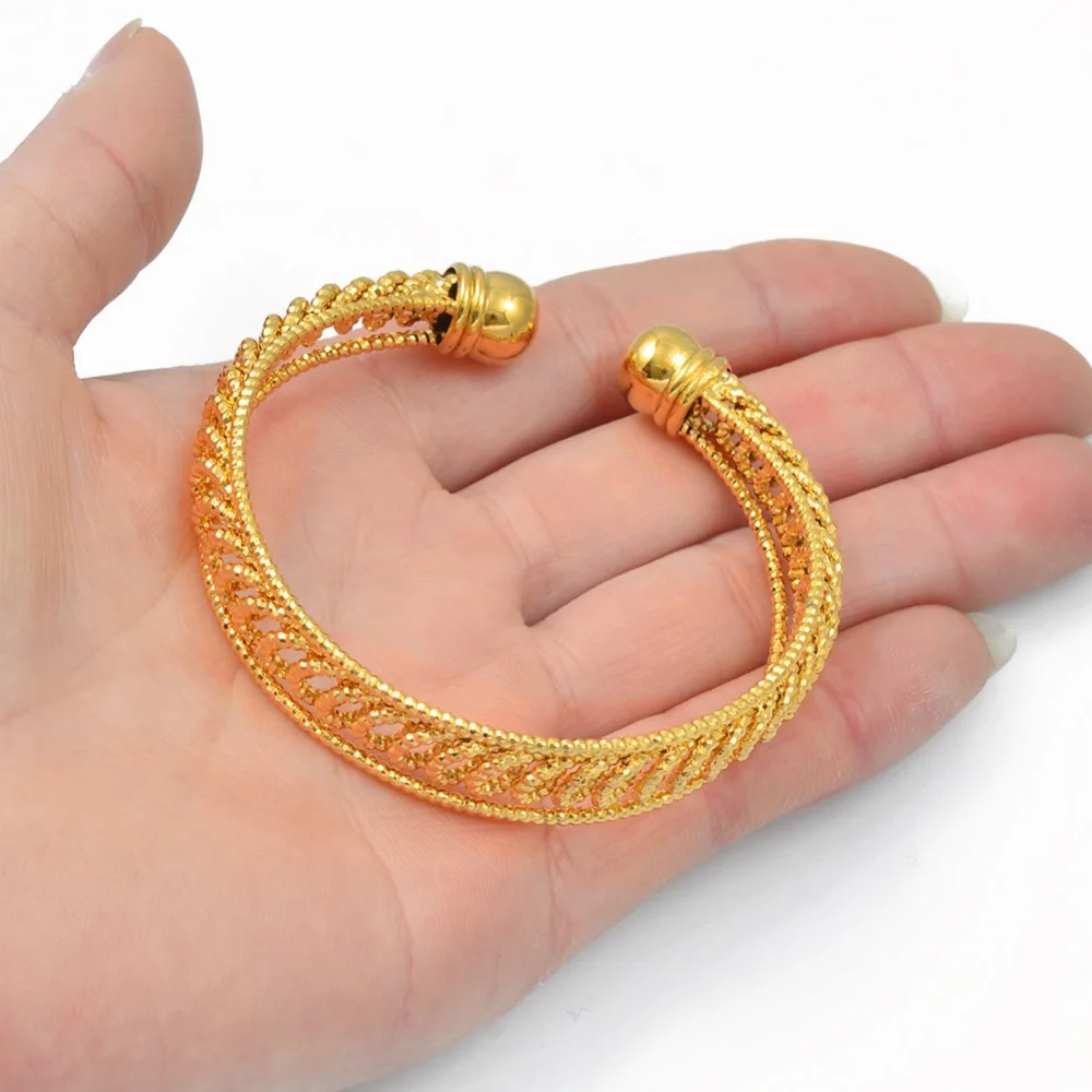 Anniyo 24K Дубай браслеты манжетного типа мама ювелирные изделия Эфиопии из