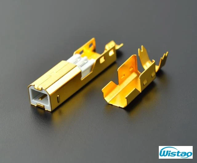 USB разъем позолоченный медный квадратный 2 0 B type для кабеля Дата HIFI аудио