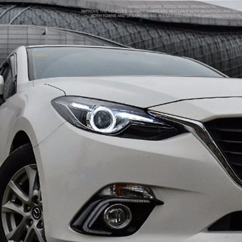 Автомобильный Стайлинг для 2015 Mazda 3 светодиодный фары Новый Mazda3 Axela DRL Объектив