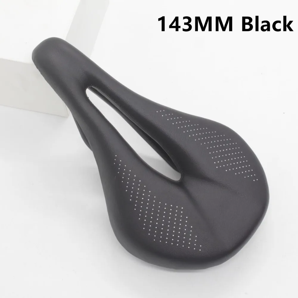Black 143mm 143/155 мм углеродного волокна седло, шоссейный, горный велосипед седло велосипеда для человек Велосипеды седло след комф красного и белого цвета - Цвет: Black 143mm