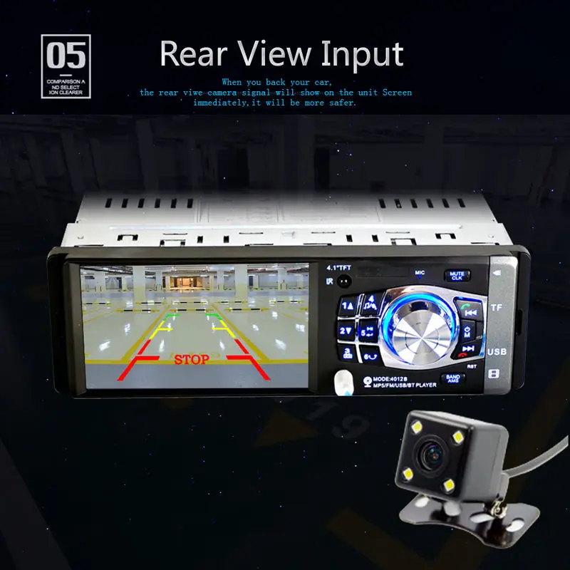Авто 4 1 &quot1DIN MP5/MP4 плейер с микрофоном стерео радио автомобиля Bluetooth FM/USB/TF/AUX