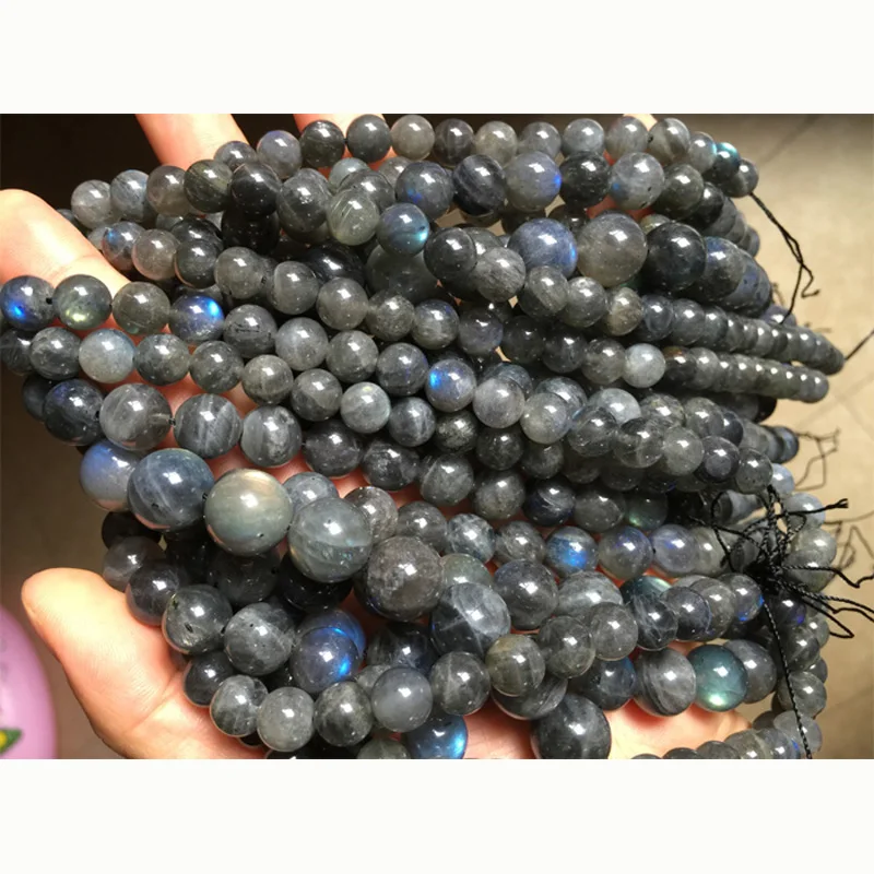 Оптовая продажа натуральный Лабрадорит синего цвета круглые свободные каменные