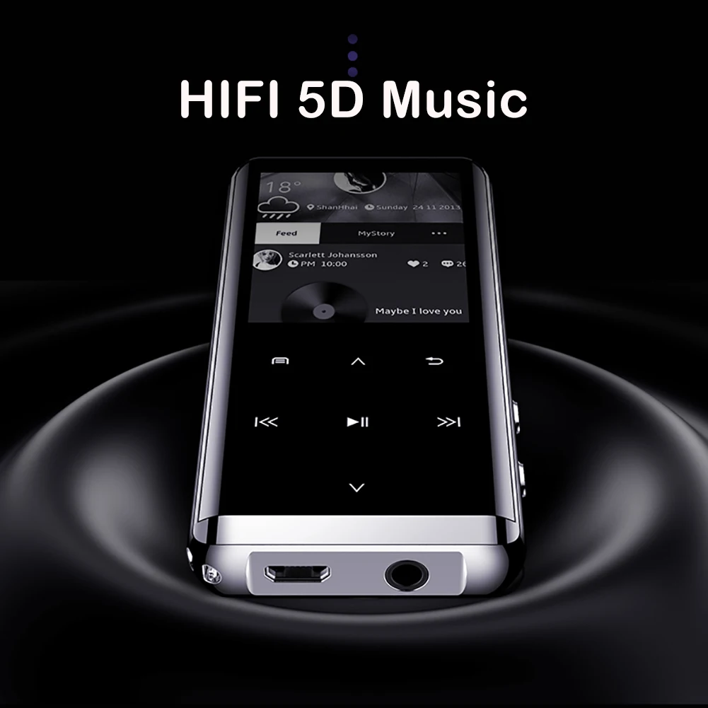 OTG MP3 плеер Диктофон Bluetooth 4,2 сенсорный экран 1,8 дюймов Мини 800 мАч с HIFI 5D 8 ГБ/16 г ультра тонкий HiFi MP3 плеер