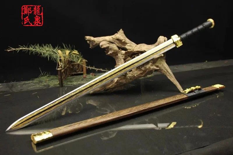 Китайский меч цветные складные стальные Позолоченные фитинги розовый