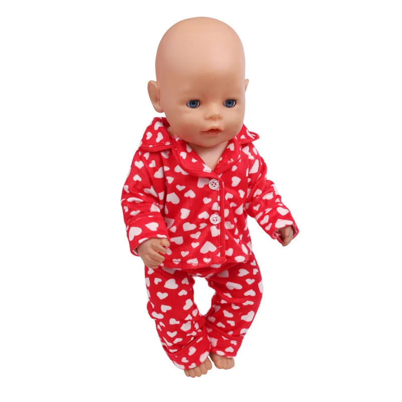 Зимние пижамы для малышей размером 43 см также подходят детских игрушечных