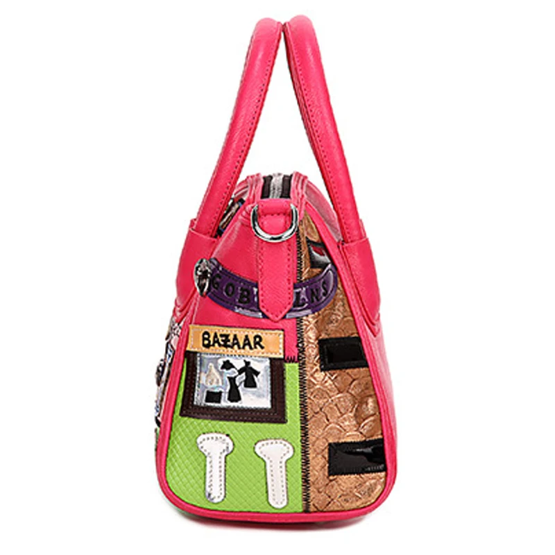 Женская сумка мессенджер из кожи с вышивкой|tote brand|brand handbagshandbag brand |