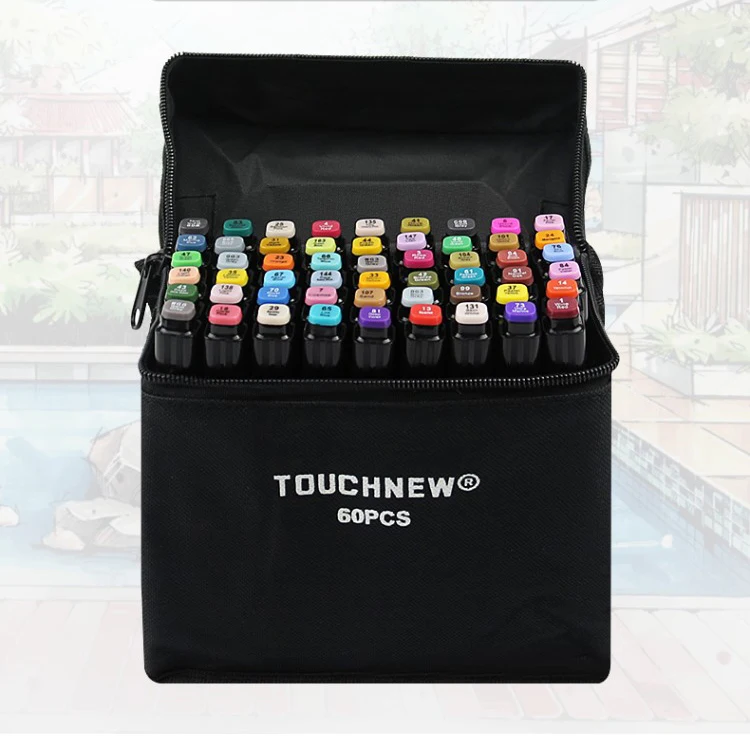 TOUCHFIVE 30/40/60/80/168 Цвета маркер для рисования кисть эскиз на спиртовой основе маркеры двойная головка манга, ручки для рисования, товары для рукоделия