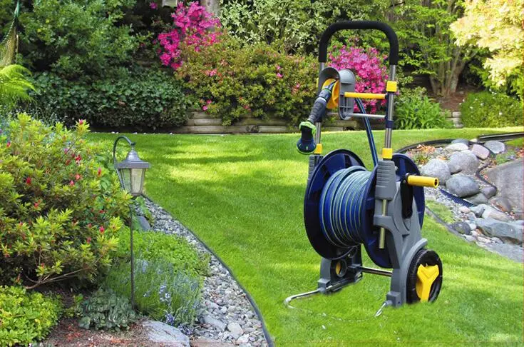

Metal hose reel cart for 50m garden water hose