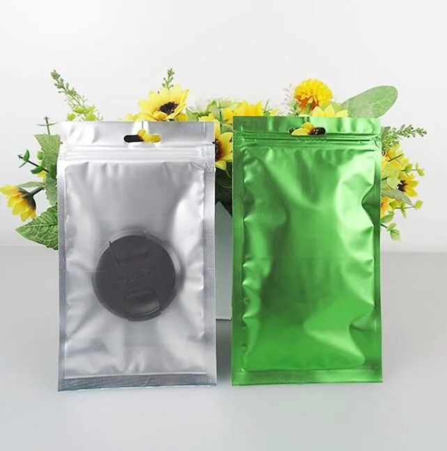 9x1 5 см/10x18 см 100 шт металлик из материала майлар Ziplock мешки с плоским дном черный
