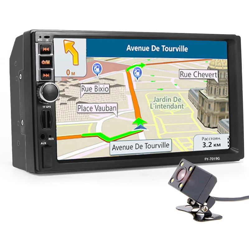 2 din Автомобильный мультимедийный плеер GPS навигация Bluetooth Радио AUX mp3 MP4 MP5 стерео
