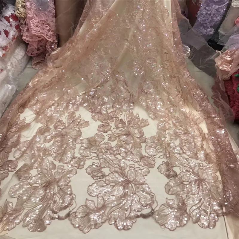 Gold Sequins Lace For Wedding Dress African High Quality Latest Laces with gold Sequin Fabric 2018 HJ1177-1 | Дом и сад