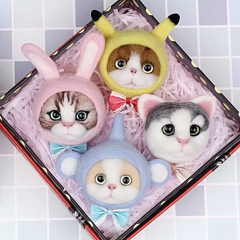DIY животные Домашние животные шерсть игла Войлочная игрушка кукла шерсть валяния тучная игла Набор DIY посылка не готовая подарок легко Handcarft