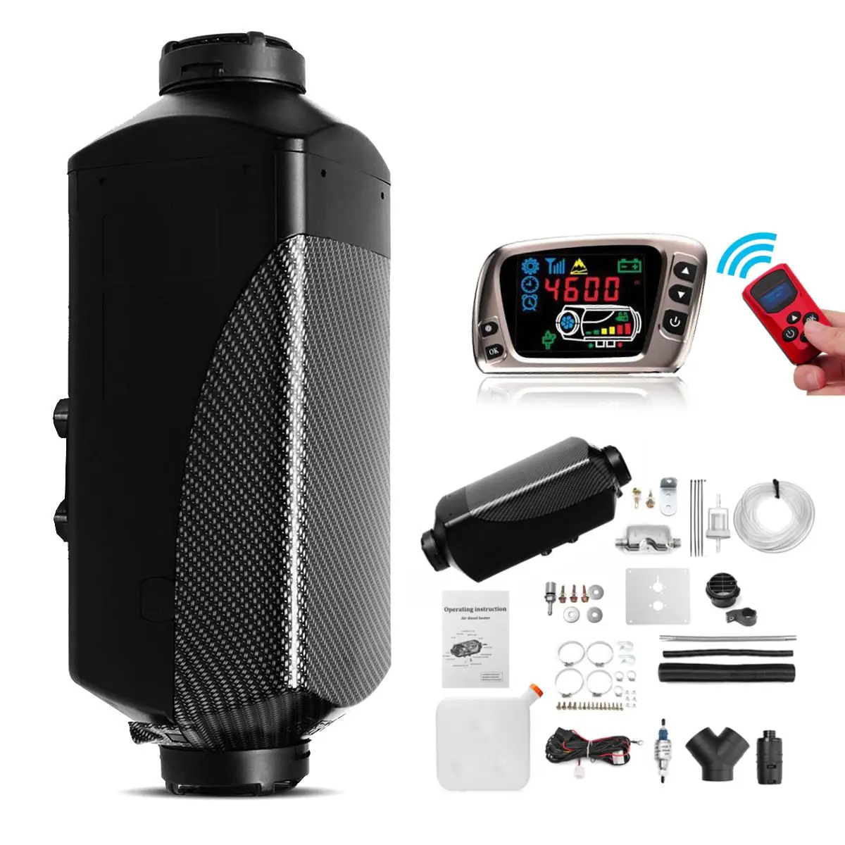 HCalory 5KW 12V Дизели Воздушный стояночный отопитель воздушного отопления ЖК дисплей
