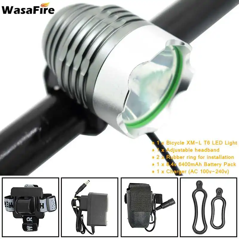 WasaFire XML T6 велосипедные фары 2000lm 3 режима Водонепроницаемый Велосипедный свет