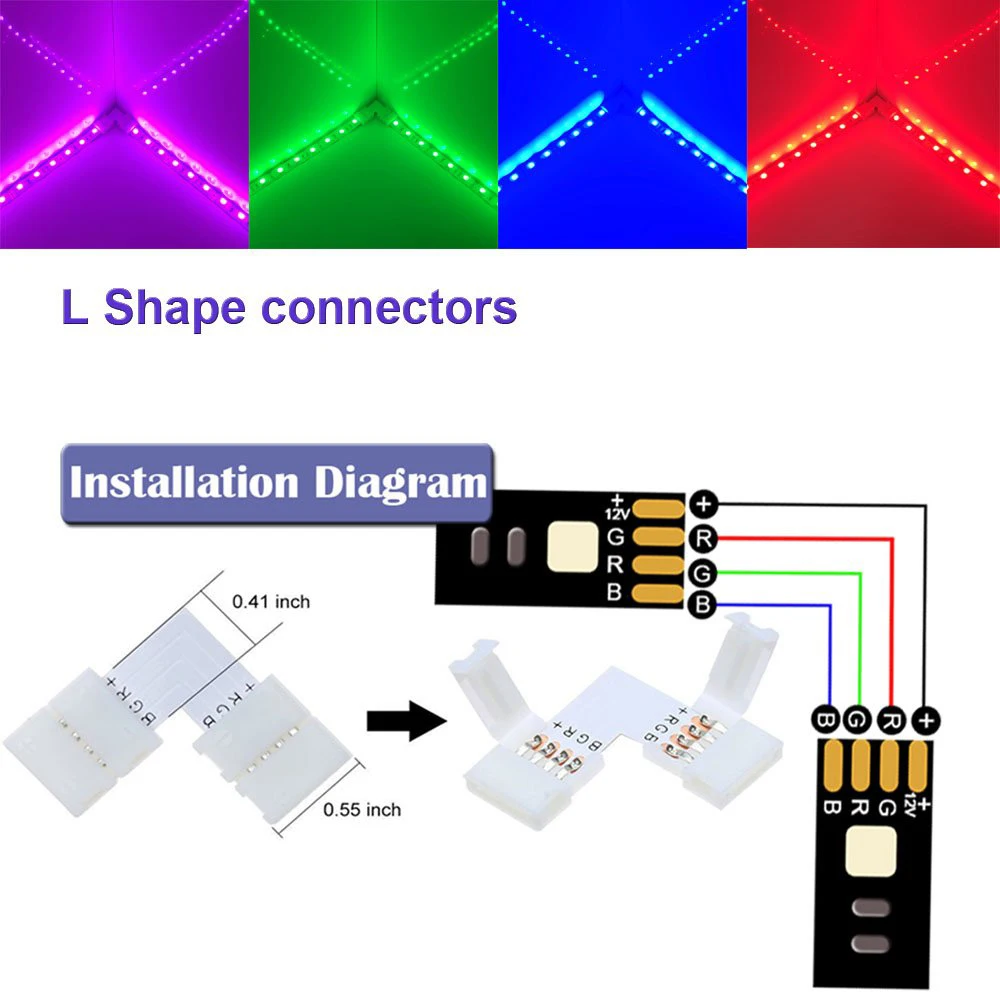 Фото Светодиодный разъем 2Pin 4pin 3PIN 5PIN RGB/rgbw один Цвет провод без пайки угол Светодиодный разъем 2Pin 4pin 3PIN 5PIN RGB/rgbw один Цвет провод без пайки угол