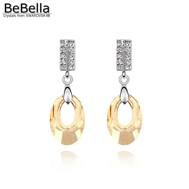 Серьги подвески BeBella crystal с кристаллами Swarovski оригинальные модные ювелирные