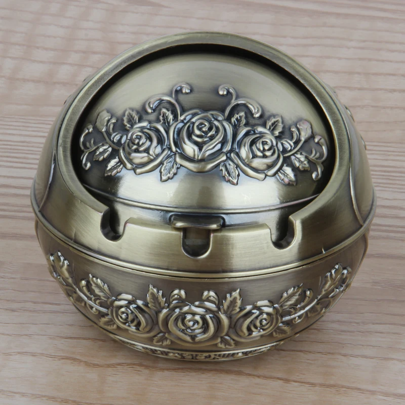 European-style vintage zinc alloy KTV hotel cigar ashtray creative retro home living room with a cover of lovely trend | Мебель