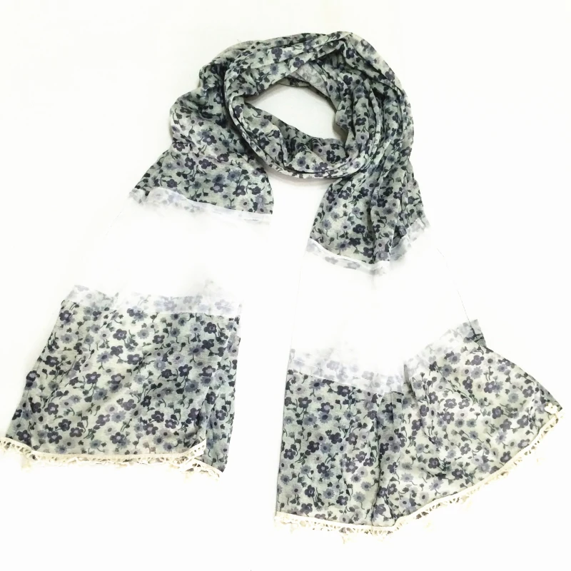 2019 женские банданы шарфы платки с кружевом и Echarpes Foulards Femme сшивание эластичный
