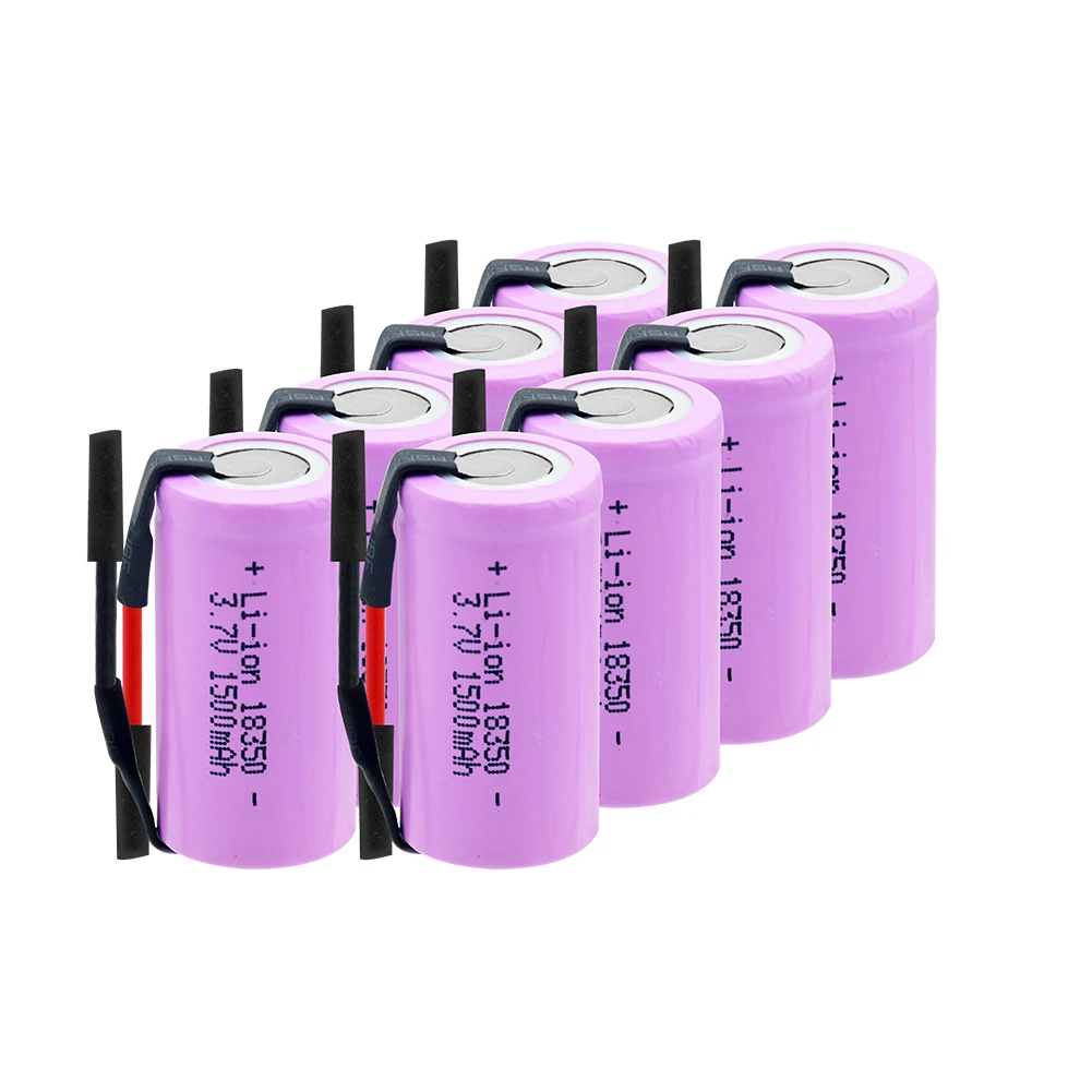 100% новый 6/8/10 шт литий ионная батарея 1500MAH 3 7 V 18350 аккумуляторная с высокой