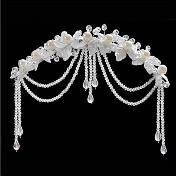 Модные свадебные обручи на голову с жемчужинами тканевые цветы для китайских