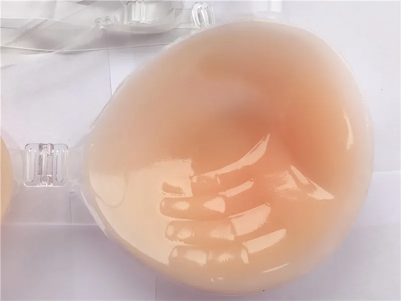 100 pcs Women Invisible Push Up Bra Self-Adhesive Silicone Bust Front Closure sticky bra Thick Cup with 2 Clear Straps