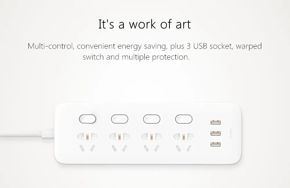 Фото Оригинальный блок питания Xiaomi Mijia 4 розетки отдельных переключателя управления 5 Оригинальный блок питания Xiaomi Mijia 4 розетки отдельных переключателя управления 5