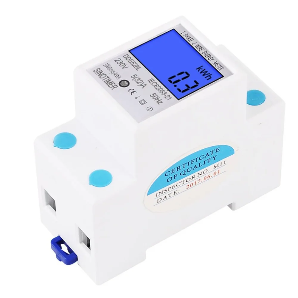 SINOTIMER Single Phase Two Wire Din Rail Digital Wattmeter Power Consumption Watt Energy Meter Electricity Analyzer Monitor | Инструменты