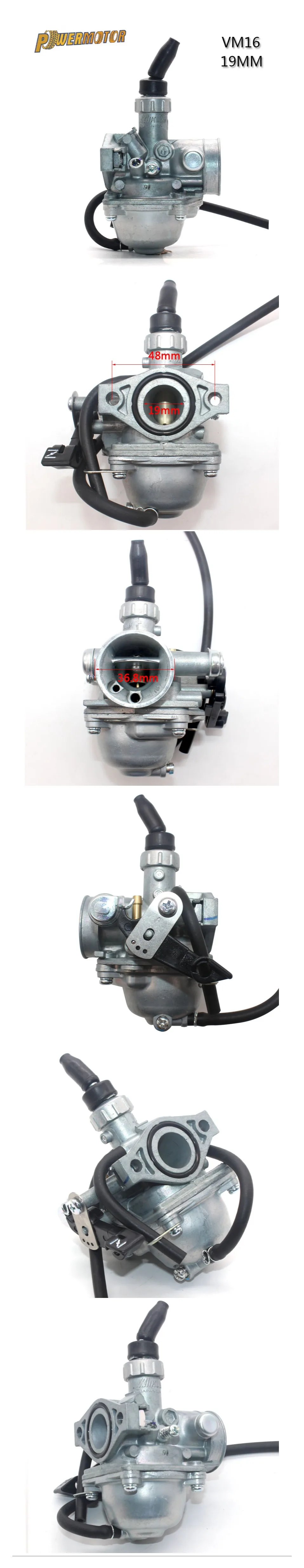 Powermotor Мотоцикл 19 мм Mikuni VM16 карбюратор для honda XR50 CRF50 CRF70 50cc 70cc 90cc 110cc Dirt Pit Bike ATV Quad