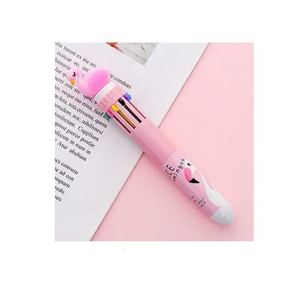 Pink 1 шт 10 видов цветов Kawaii милые Единорог шариковая ручка граффити рисунок раскрашенный шар шариковая гелевая ручка для детей школьные канцелярские принадлежности - Цвет: Pink