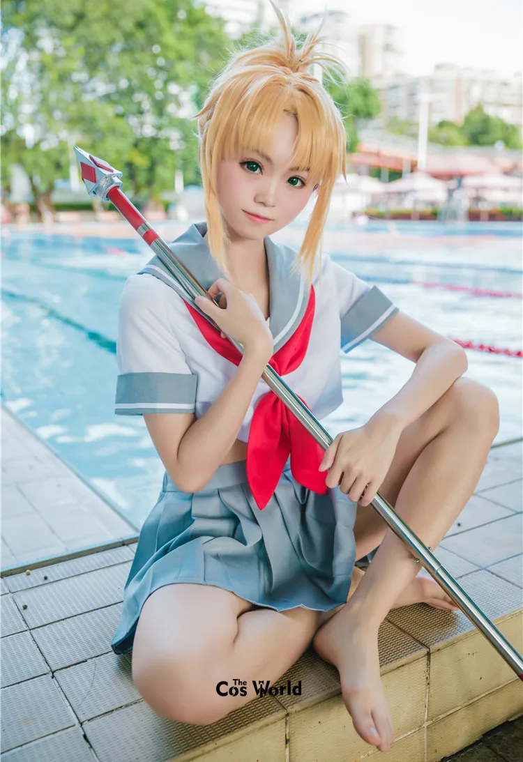 Fate Grand order Mordred/летнее платье с короткими рукавами костюм моряка JK школьная форма