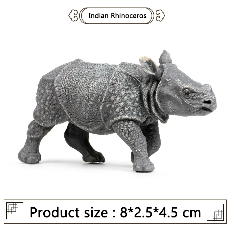 

5 Styles Action Figures Africa Simulation Rhinoceros Animals set Model High Quality PVC Animal Early Education Toys For Kid