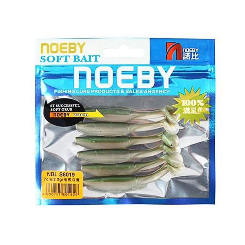 Noeby Мягкая приманка 7 см 10 12 5 15 T образный хвост для рыбной ловли силиконовые