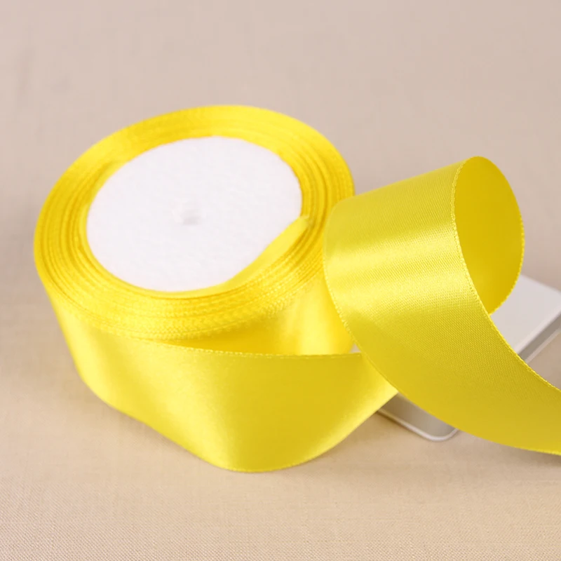 25 ярдов/партия шелковая атласная лента желтого цвета|25 yard|satin ribbon weddingsilk satin |