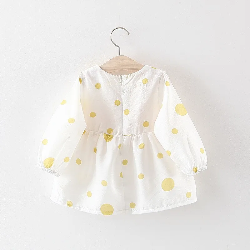 Children Girl Spring Dress Cute Bow A-Line Dresses Bottoming Long Sleeve Cotton Clothing for Baby Casual | Детская одежда и обувь