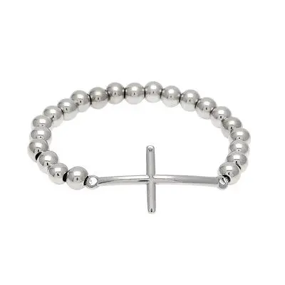 MCSAYS Хип-хоп серебряные украшения Цвет Крест из бисера браслет Нержавеющая сталь