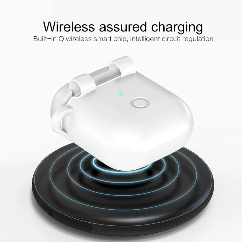 1 комплект, беспроводной чехол для зарядки Airpods QI, Стандартный беспроводной зарядный приемник, совместимый с беспроводным зарядным устройством, новинка